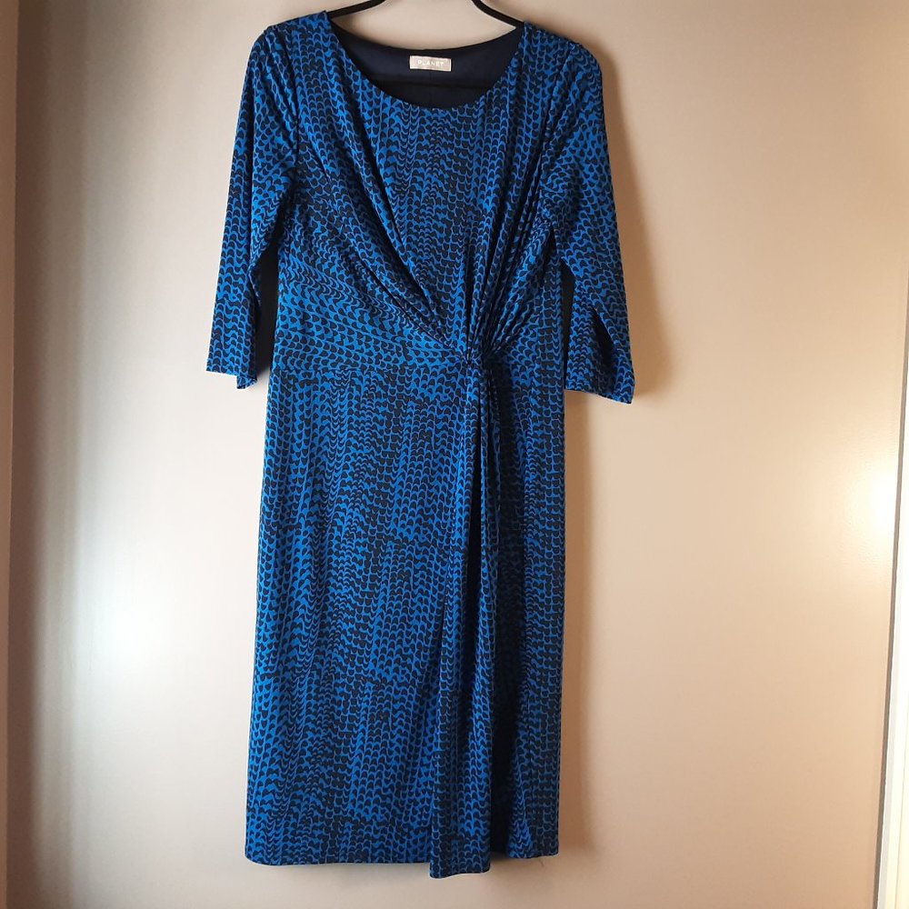 Planet Twist Front Dress | Blue, Black, Fully Lined | 8